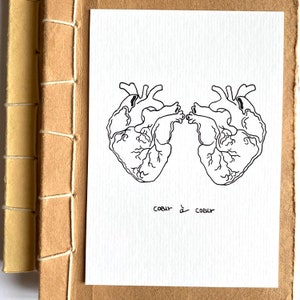 Carte artistique 10,5 x 15 cm - Coeur à coeur