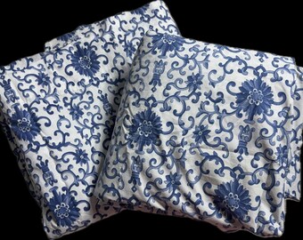 Vintage Ralph Lauren Bettwäsche-Set „Porzellanrosette“ aus Baumwolle, Kingsize, Cottage USA, selten