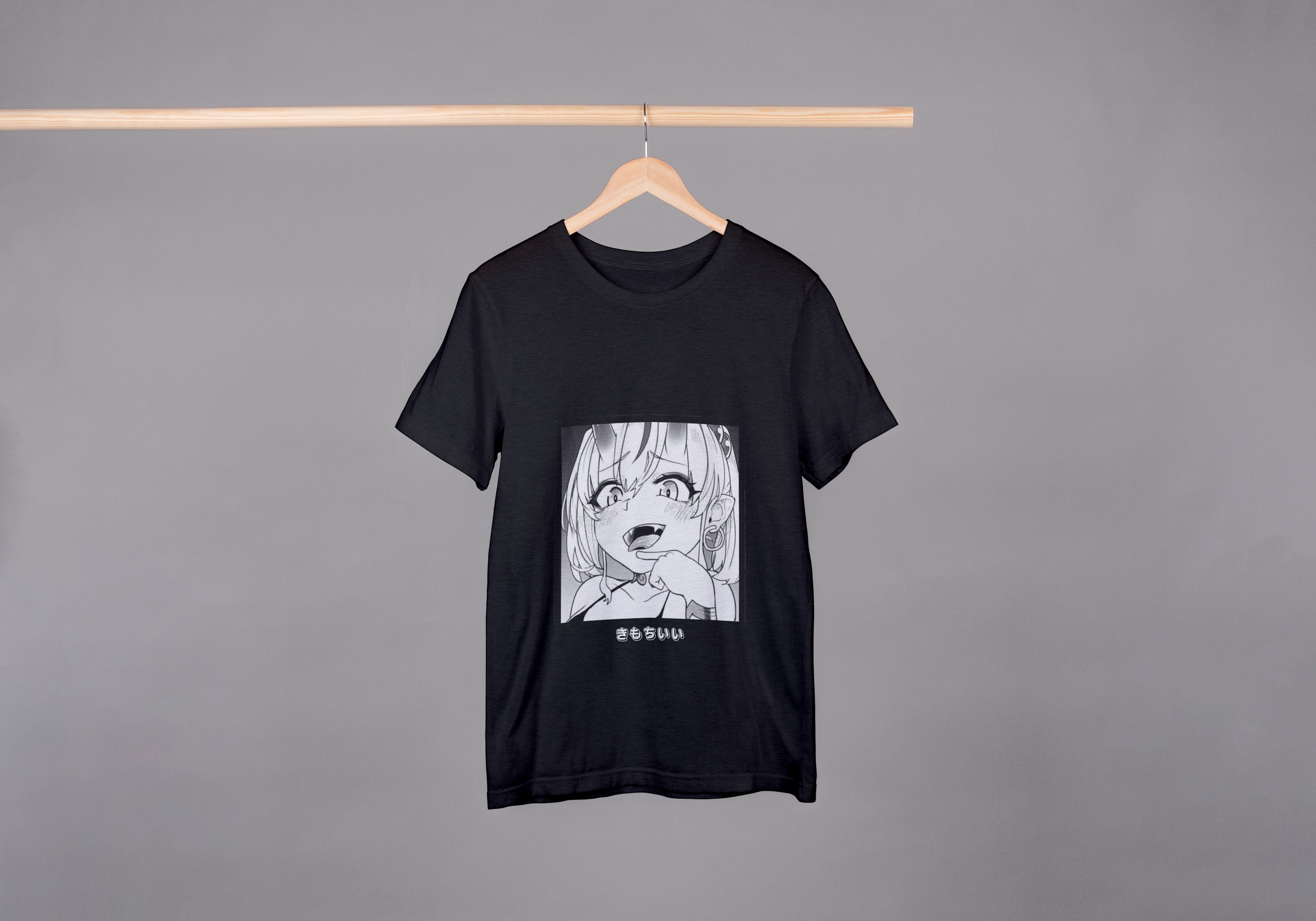  Ahegao Anime Girl With Tongue and Hands Out Weeb T-shirt :  Clothing, Shoes & Jewelry