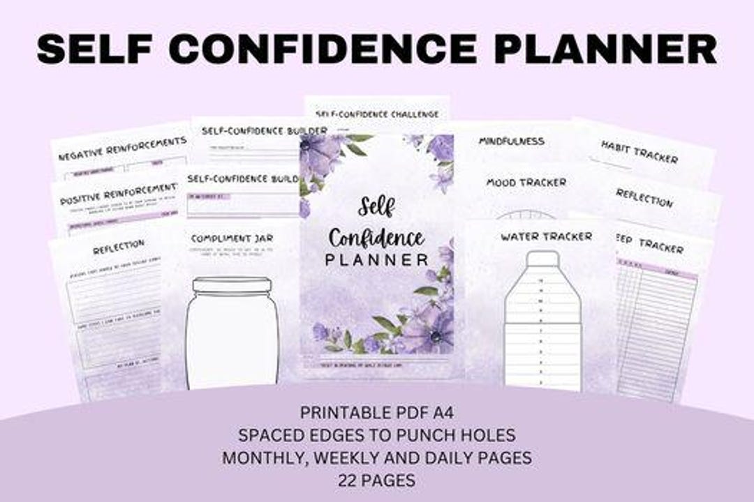 Printable Self Confidence Planner, Daily, Weekly, Monthly Planner ...