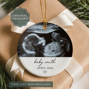Baby Ultrasound Ornament Personalized Ultrasound Photo Christmas Ornament Sonogram Ornament With Picture Grandparent Pregnancy Announcement