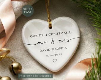 Mr and Mrs Ornament, Personalized First Christmas as Mr and Mrs Christmas Ornament Gift for Our 1st Christmas Mr & Mrs Ornament Keepsake