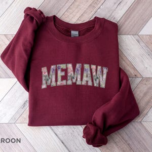 Memaw Sweatshirt, Floral Gift for Memaw, Sweater for Grandma Announcement Gift, Memaw Crewneck, Mothers Day Gift for Grandma