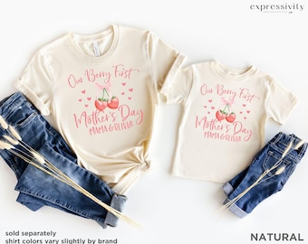 Personalized First Mother's Day Mommy and Me Shirts for Mother Daughter Matching Outfit, Mother's Day Gift, Mama and Baby Girl Matching Set