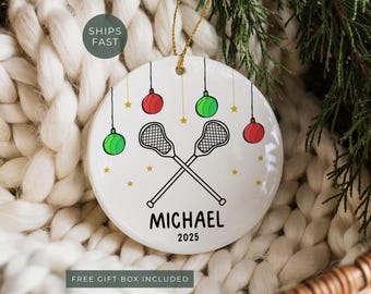 Personalized Lacrosse Ornament Girl, Custom Lacrosse Christmas Ornament Keepsake, Lacrosse Team Gifts for Lacrosse Player Coach Teammates