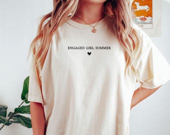 Engaged Girl Summer Shirt Comfort Colors Future Mrs Tshirt for Bride To Be, Wedding Engagement Gift for Fiancee, Minimalist Engaged Outfit