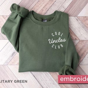 Embroidered Cool Uncles Club Sweatshirt, Pregnancy Announcement Gift for Uncle, Cool Uncle Crewneck, New Uncle Sweater, Gift for Uncle to Be