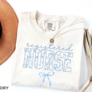 RN Shirt Comfort Colors, Floral Registered Nurse Shirt, New RN Gifts, Nurse Graduation Gift, Gift for Nurse, Registered Nurse Tshirt