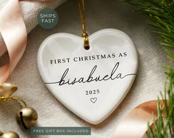 Décoration de Noël Bisabuela personnalisée, premier Noël en cadeau de décoration de Noël Bisabuela pour un nouveau souvenir de Bisabuela promu cadeau Bisabuela