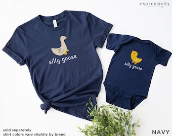 Silly Goose Mommy Me Shirts for Mom and Baby Matching Outfit, Mama Baby Shirt, First Mothers Day Gift, Mommy and Me Matching Set, Mother Son