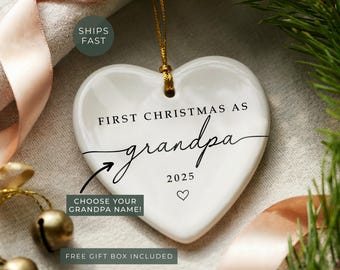 New Grandpa Ornament Personalized, First Christmas as Grandpa Ornament Gift for Grandpa Keepsake Custom Grandpa Ornament, Grandpa Gift Xmas
