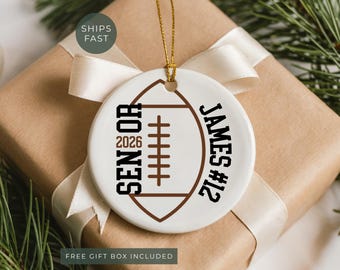Senior Football Ornament Personalized, Custom Senior Football Gift for Football Player Christmas Ornament for Football Team Keepsake Gifts
