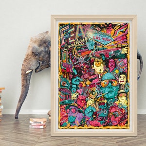 Póster musical de Miedo y asco en Las Vegas, arte de pared, póster de tela de alta calidad, impresión de póster de Miedo y asco en Las Vegas