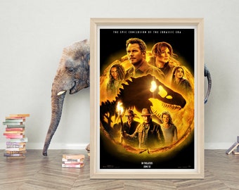 Jurassic World Dominion Movie Poster| High Quality Canvas Cloth Poster | Classic Movie Poster Print | A1/A2/A3/A4/A5/27x40''