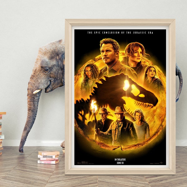 Jurassic World Dominion Movie Poster| High Quality Canvas Cloth Poster | Classic Movie Poster Print | A1/A2/A3/A4/A5/27x40''
