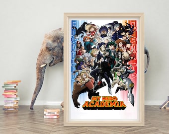 Art mural affiche de film My Hero Academia | Affiche de film minimaliste de 2023 | Poster en toile de haute qualité | Impression d'affiche d'anime My Hero Academia