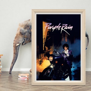 Purple Rain (1984) Movie Poster Wall Art | Purple Rain Classic Movie Poster | High Quality Canvas Cloth Poster