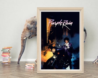 Affiche de film Purple Rain (1984) Art mural | Affiche classique du film Pluie mauve | Poster en toile de haute qualité