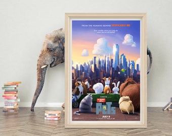 The Secret Life of Pets Poster Wall Art |Classic Movie Poster | High Quality Canvas Cloth Poster | The Secret Life of Pets Poster for Gift