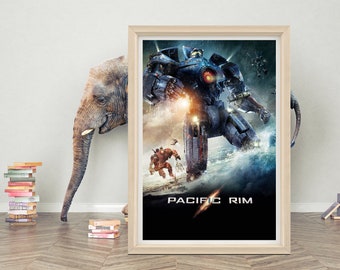 Affiche d'art mural Pacific Rim | Affiche de film classique | Poster en toile de haute qualité | Affiche du film Pacific Rim (cadeau)