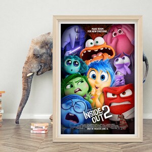 Inside Out 2 Poster del film Wall Art / Poster del film 2024 / Poster in tela di alta qualità / Stampa poster Inside Out 2 (2024)