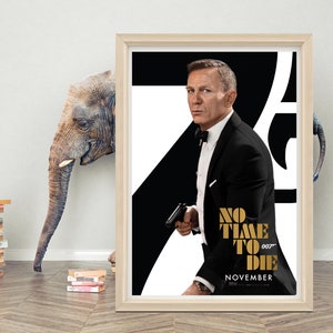No Time to Die Movie Poster Wall Art |Classic Movie Poster | High Quality Canvas Cloth Poster | No Time to Die Poster for Gift