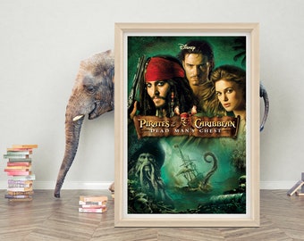 Pirates of the Caribbean Dead Man's Chest Poster Wall Art | High quality Canvas Cloth | Pirates of the Caribbean Classic Poster