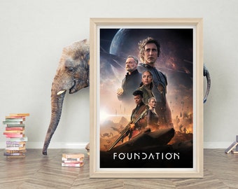 Foundation Movie Poster Wall Art | 2023 Minimalist Movie Poster | High Quality Canvas Cloth Poster | Foundation Classic Poster Print