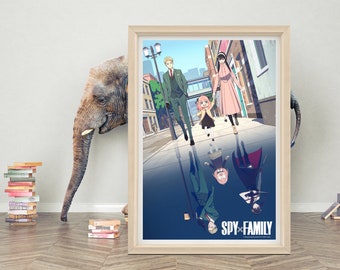 Póster de la película de anime SPY x FAMILY para pared / Póster de anime clásico / Tela de seda de alta calidad