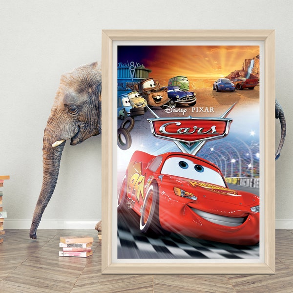 Art mural affiche de film Cars (2006) | Affiche du film 2023 | Poster en toile de haute qualité | Cars (2006), affiche de film à offrir