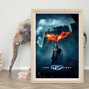 The Dark Knight Poster Wandkunst | 2023 Minimalistisches Filmplakat | Hochwertige Leinwand Poster | Klassischer Film Poster Print