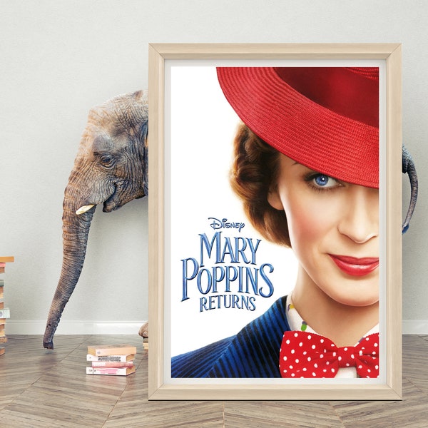 Mary Poppins Returns Poster | Classic Movie Poster | High Quality Canvas Cloth Film Poster for Gift | A1/A2/A3/A4/A5