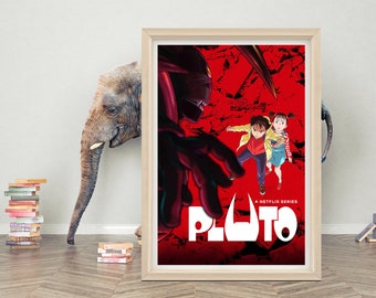 PLUTO (2023) animeposter muurkunst | Minimalistische filmposter 2023 | Hoge kwaliteit canvas doek poster | Klassieke anime-posterafdruk