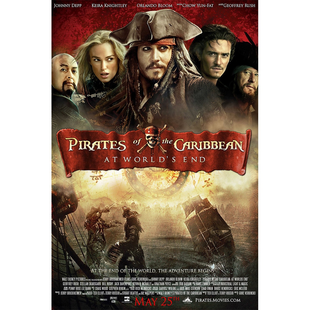 新品❗️5枚セット価格交渉あり！パイレーツオブカリビアンワールドエンドポスター　‼️ パイレーツ・オブ・カリビアン／ワールド・エンド』フィルム