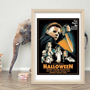 Pôster de filme de Halloween | Pôster de filme clássico | Pôster de filme em tela de alta qualidade para presente | A1/A2/A3/A4/A5