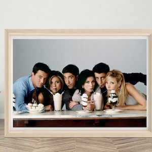 Póster de la serie de televisión Friends para decoración de pared, póster clásico de televisión estadounidense Friends, póster de tela de lona de alta calidad para regalo, tamaño A1, A2, A3, A4, A5
