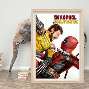 Wolverine & Deadpool Wandkunst | Hochwertige Leinwand Poster | Deadpool 3 Film Poster
