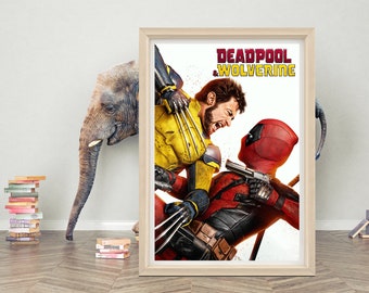 デッドプール＆ウルヴァリンのポスター ウォールアート | 高品質キャンバス布ポスター | デッドプール3 映画ポスター