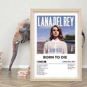Plakat muzyczny Born to die | Plakat z albumem muzycznym Lany Del Rey | Płótno | A1/A2/A3/A4/A5/27x40''