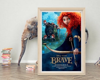 Art mural, affiche de film Brave (2012) | Affiche de film minimaliste de 2023 | Poster en toile de haute qualité | Impression d'affiche de film classique