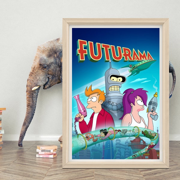 Futurama Animation Movie Poster| High Quality Canvas Cloth Poster | Classic Movie Poster Print | A1/A2/A3/A4/A5/27x40''