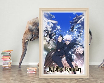 Poster del film anime Jujutsu Kaisen, arte murale / Poster minimalista del film 2023 / Poster in tela di alta qualità / Stampa di poster anime classico
