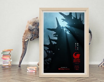 Affiche du film Godzilla moins un | Affiche de film Godzilla moins un (2023) | Chiffons en toile de haute qualité | A1/A2/A3/A4/A5/27x40''