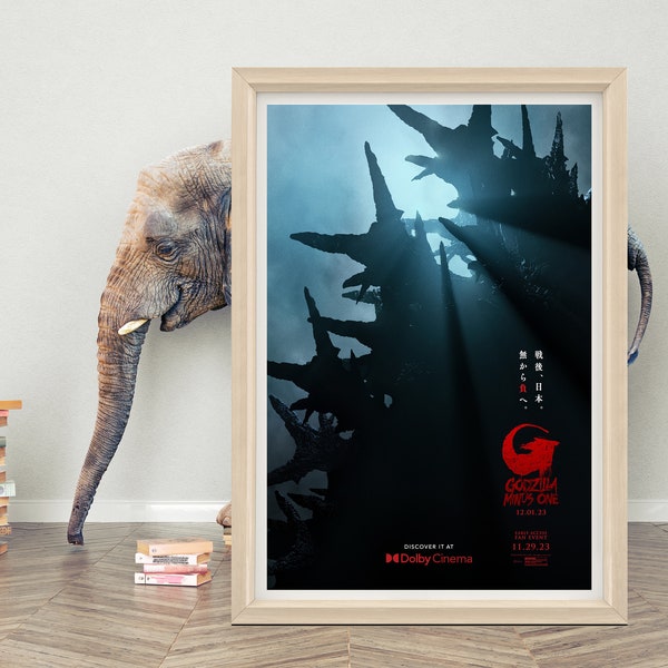 Godzilla Minus One Movie Poster | Godzilla Minus One (2023) Movie Poster| High Quality Canvas Cloths Cloth | A1/A2/A3/A4/A5/27x40''
