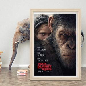 War for the Planet of the Apes Movie Poster Wall Art | 2023 Movie Poster | High Quality Canvas Cloth Poster | Classic Movie Poster Print