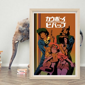 Cowboy Bebop Japanese Anime Poster Wall Art | High quality Canvas Cloth | Cowboy Bebop Classic Anime Movie Poster Print