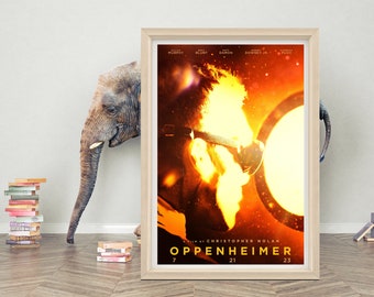 Oppenheimer Poster Wall Art | 2023 Minimalist Movie Poster | High Quality Canvas Cloth Poster | Classic Movie Poster Print