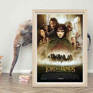 Póster de la película El Señor de los Anillos La Comunidad del Anillo Arte de pared / Póster de película clásica / Tela de seda de alta calidad