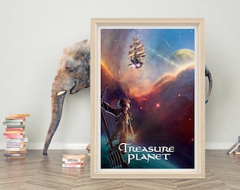 Affiche du film La planète au trésor Disney Art mural | Toile de haute qualité | Poster classique de la planète au trésor