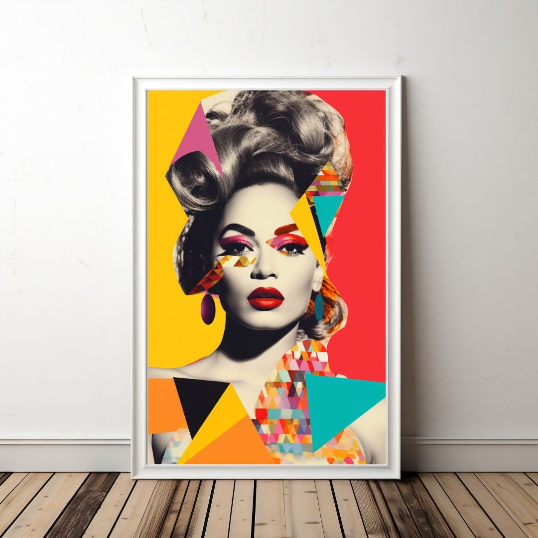 Beyonce Inspire Wall Art Collage Art Mid Century Pop Art Etsy
